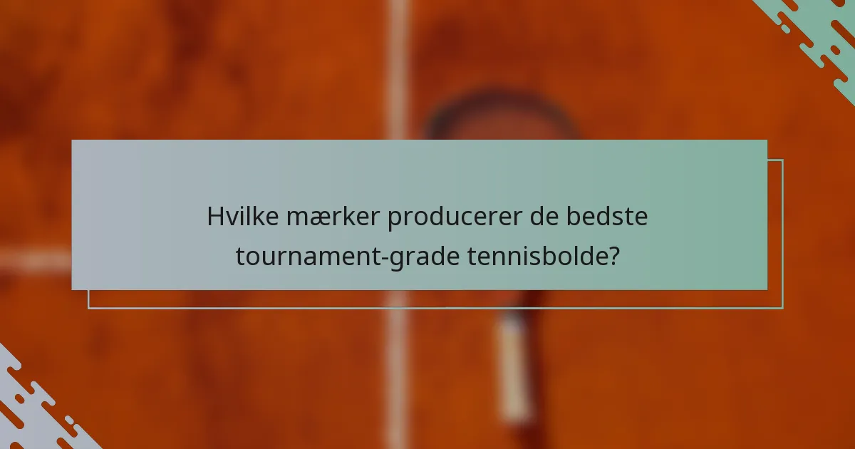 Hvilke mærker producerer de bedste tournament-grade tennisbolde?