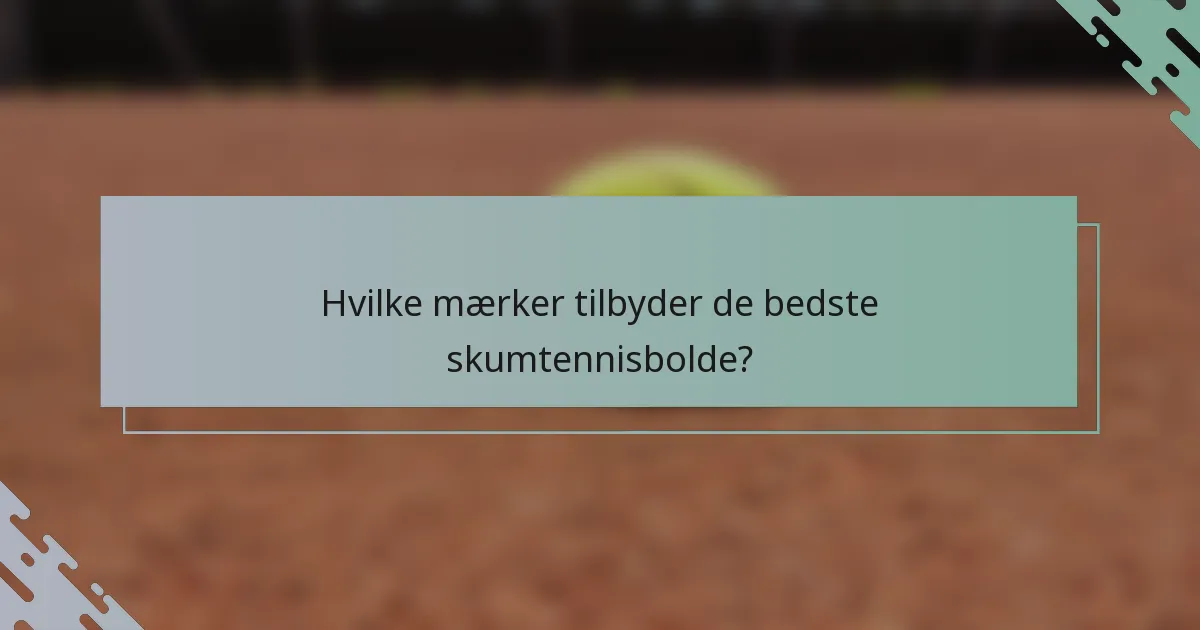 Hvilke mærker tilbyder de bedste skumtennisbolde?