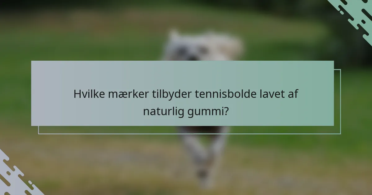 Hvilke mærker tilbyder tennisbolde lavet af naturlig gummi?